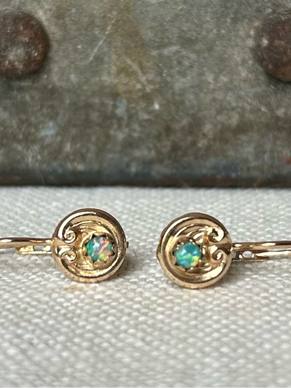 14k Opal Earrings - Picture 2 of 14